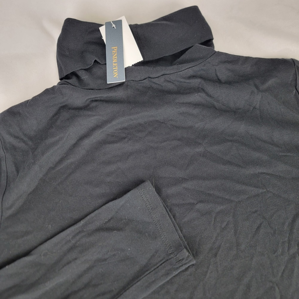 Pendleton Womens Black Pima Cotton Modal Turtleneck Long Sleeve Top Small NEW